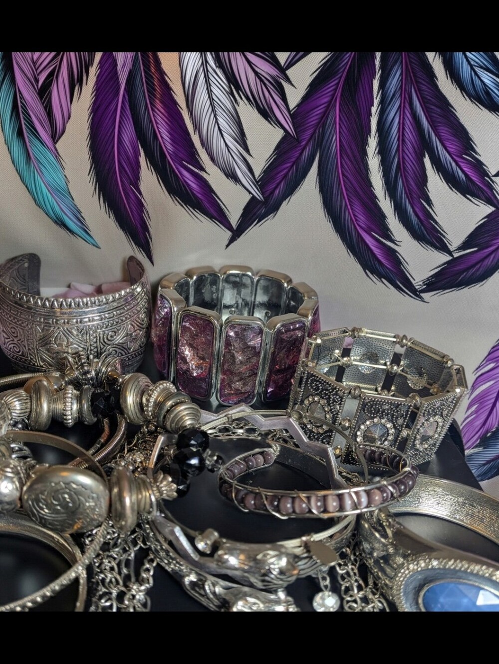 ✨ Ultimate Bohemian Silver Statement Bracelet Lot ✨ - Picture 8 of 12
